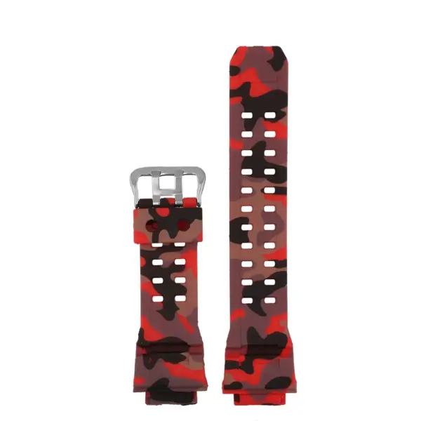 gs.r2.6c Camo Red Up StrapsCo Fitted Rubber Watch Band Strap For G SHOCK GW 9400