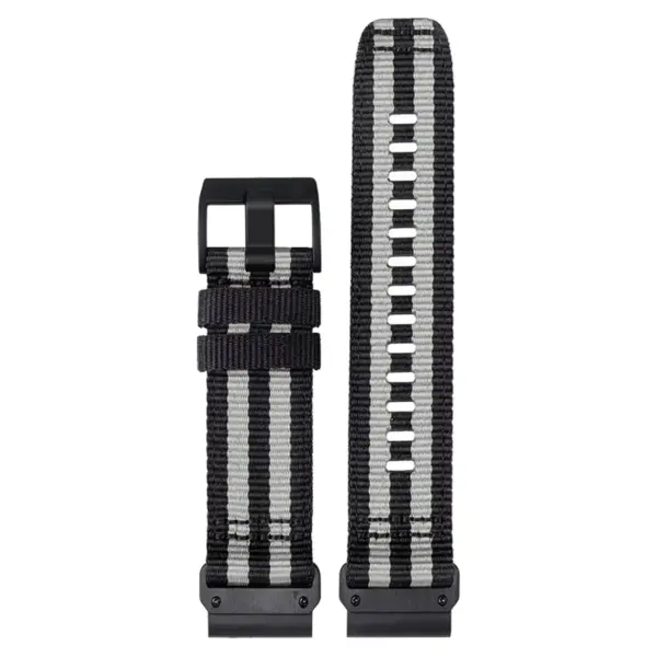 g.ny200.1.7 Up Black and Grey Bond Pro Seatbelt Two Piece Watch Band Strap For Garmin Devices