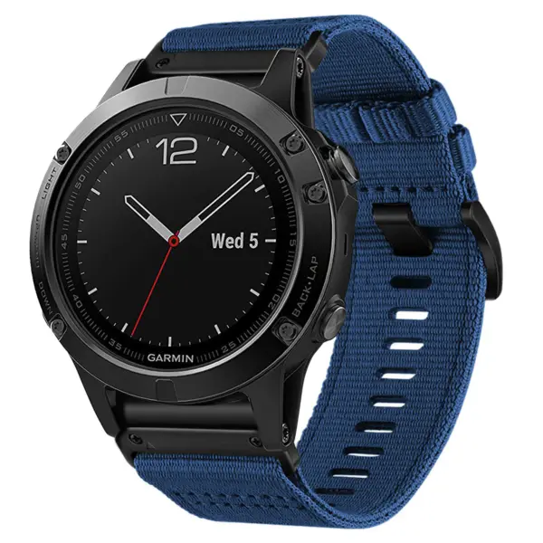 g.ny200.5 Navy Blue Pro Seatbelt Two Piece Watch Band Strap for Garmin Quatix 5