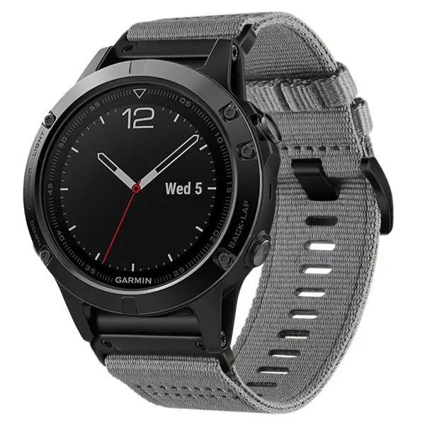 g.ny200.7 Grey Slate Pro Seatbelt Two Piece Watch Band Strap for Garmin Quatix 5