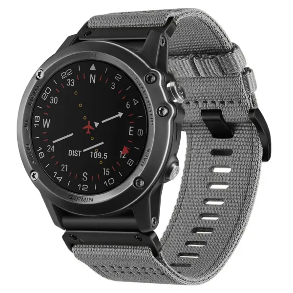 g.ny200.7 Grey Slate Pro Seatbelt Two Piece Watch Band Strap for Garmin D2 Bravo