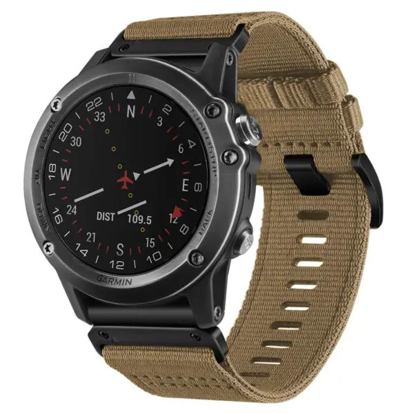 g.ny200.17 Khaki Camel Pro Seatbelt Two Piece Watch Band Strap for Garmin D2 Bravo