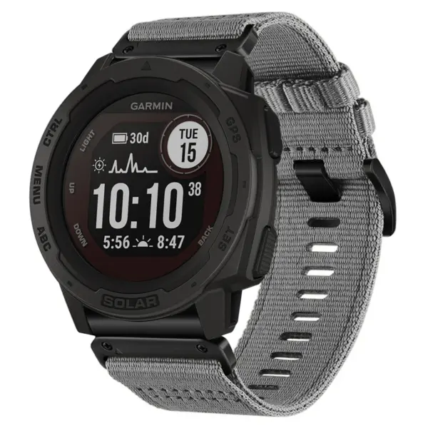 g,ny200.7 Grey Slate Pro Seatbelt Two Piece Watch Band Strap for Garmin Instinct