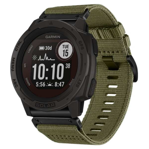 g.ny200.11 Green Cargo Pro Seatbelt Two Piece Watch Band Strap for Garmin Instinct