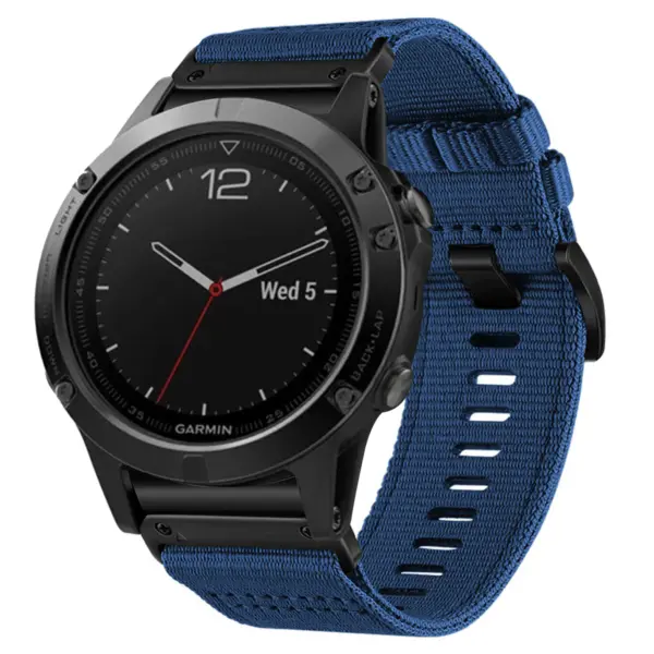 g.ny200.5 Navy Blue Pro Seatbelt Two Piece Watch Band Strap for Garmin Fenix 5