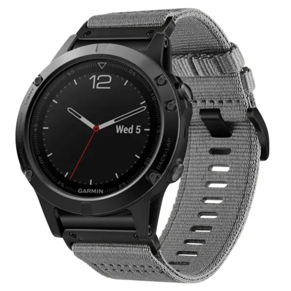 g,ny200.7 Grey Slate Pro Seatbelt Two Piece Watch Band Strap for Garmin Fenix 5