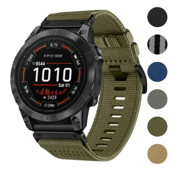 Pro Seatbelt Strap for Garmin Epix Pro (51mm) in various colors. Durable design for enhanced comfort and style, compatible with Garmin Epix and Epix Pro models