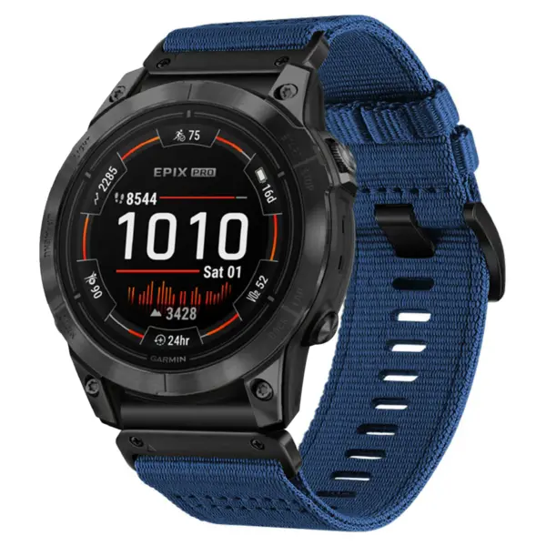g.ny200.5 Navy Blue Pro Seatbelt Two Piece Watch Band Strap for Garmin Epix Pro
