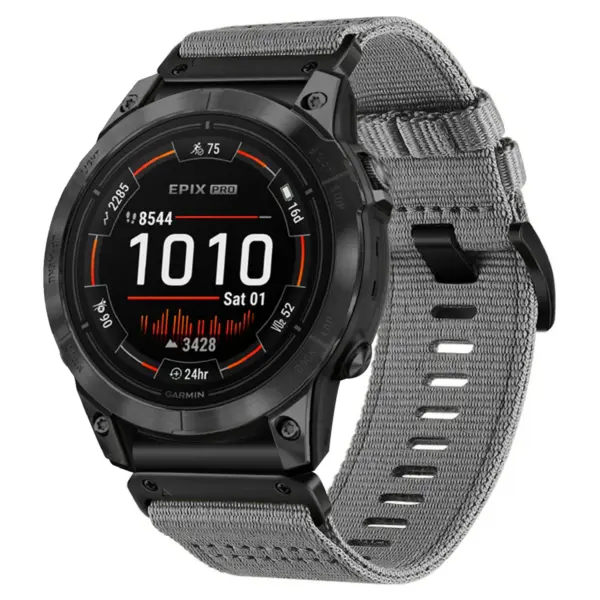 g,ny200.7 Grey Slate Pro Seatbelt Two Piece Watch Band Strap for Garmin Epix Pro