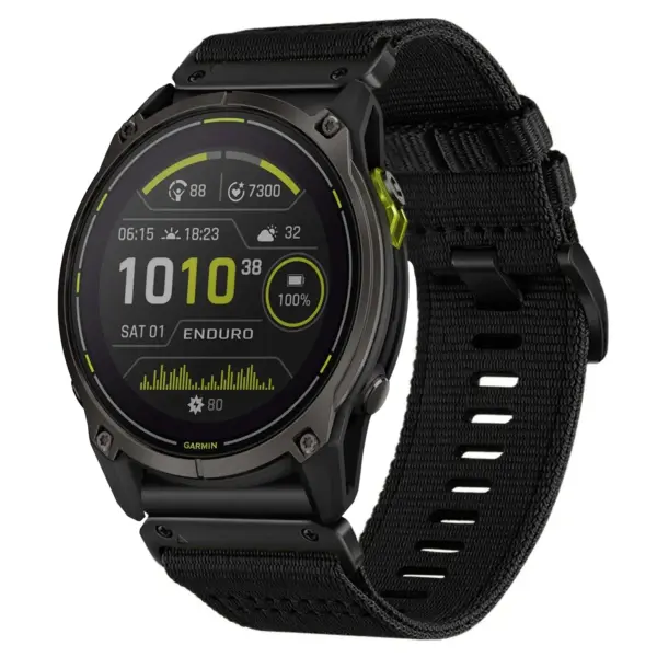 g.ny200.1 Midnight Black Pro Seatbelt Two Piece Watch Band Strap for Garmin Enduro