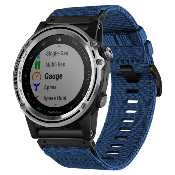 g.ny200.5 Navy Blue Pro Seatbelt Two Piece Watch Band Strap for Garmin Descent Mk1