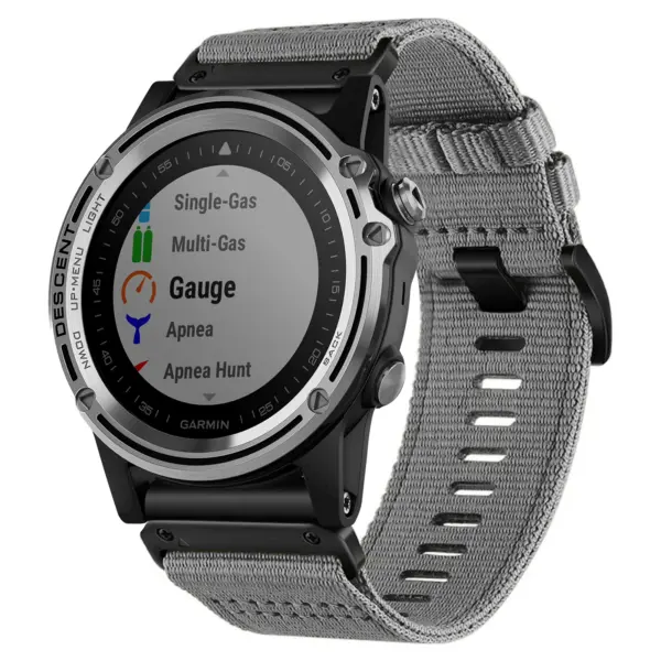 g.ny200.7 Grey Slate Pro Seatbelt Two Piece Watch Band Strap for Garmin Descent Mk1
