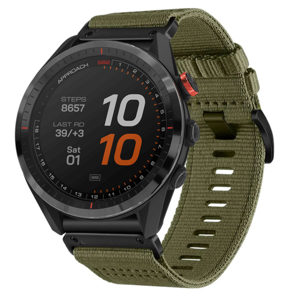 g.ny200.11 Green Camo Pro Seatbelt Two Piece Watch Band Strap for Garmin Approach S62