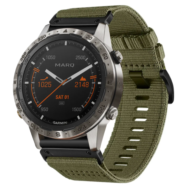 g.ny200.11 Green Cargo Pro Seatbelt Two Piece Watch Band Strap for Garmin MARQ