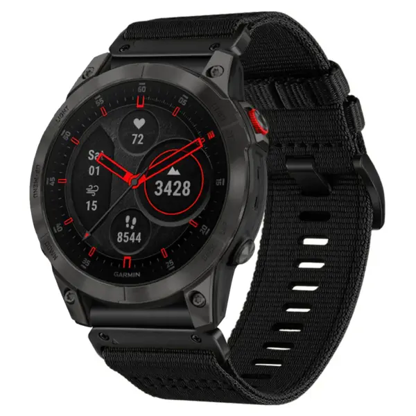 g.ny200.1 Midnight Black Pro Seatbelt Two Piece Watch Band Strap for Garmin Epix Gen 2