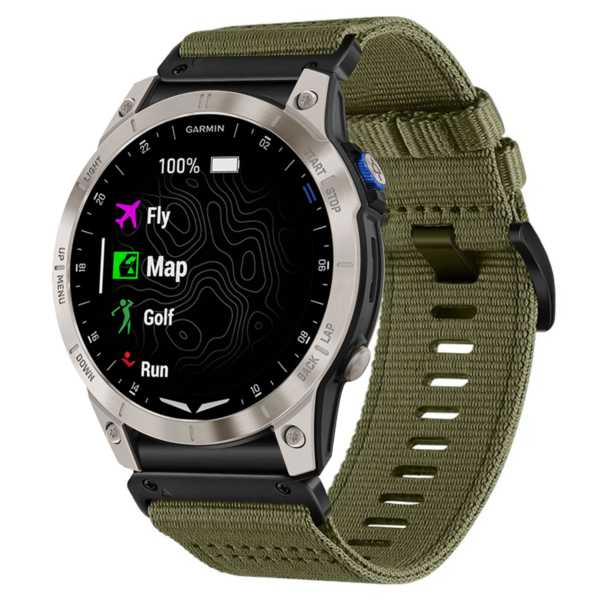 g.ny200.11 Green Camo Pro Seatbelt Two Piece Watch Band Strap for Garmin D2 Mach 1