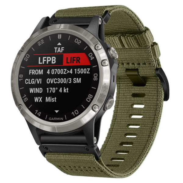 g.ny200.11 Green Camo Pro Seatbelt Two Piece Watch Band Strap for Garmin D2 Delta