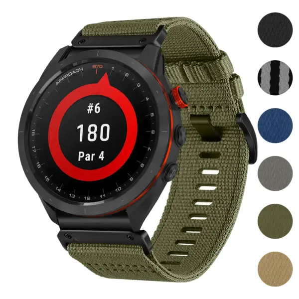 Pro Seatbelt Strap for Garmin Approach S70, featuring a durable design and available in various colors. Ideal for enhancing comfort and style during outdoor activities