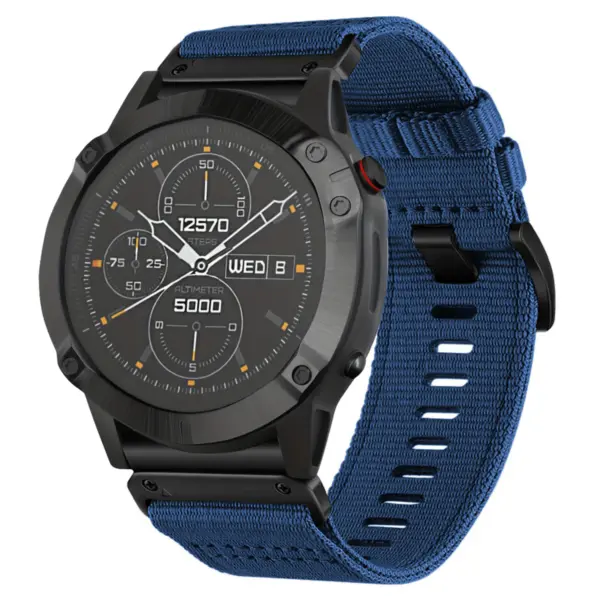 g.ny200.5 Navy Blue Pro Seatbelt Two Piece Watch Band Strap for Garmin Approach S60