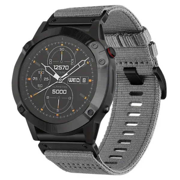 g,ny200.7 Grey Slate Pro Seatbelt Two Piece Watch Band Strap for Garmin Approach S60