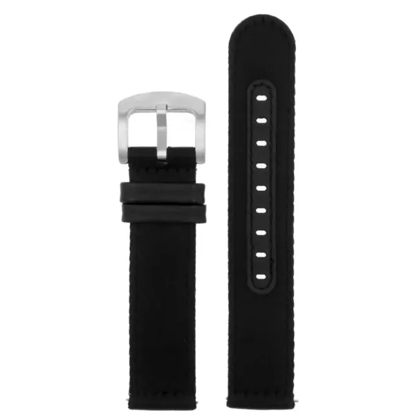 ny201.1.1 Up Black StrapsCo Two Piece Explorer Watch Band Strap 20mm 22mm