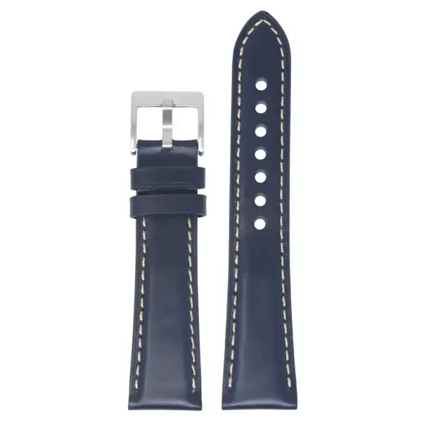 ks6.5 Up Blue StrapsCo Vintage Padded Genuine Leather Watch Band Strap Short Long 18mm 19mm 20mm 21mm 22mm