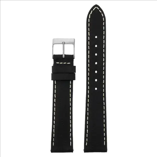 ds11.1 Up Black.webp DASSARI Pioneer Leather Watch Band Strap 18mm 19mm 20mm 21mm 22mm 24mm