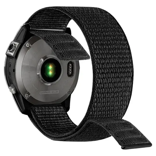 g.ny6a.1 Black StrapsCo Hook and Loop Horizon Watch Band Strap For Garmin Devices