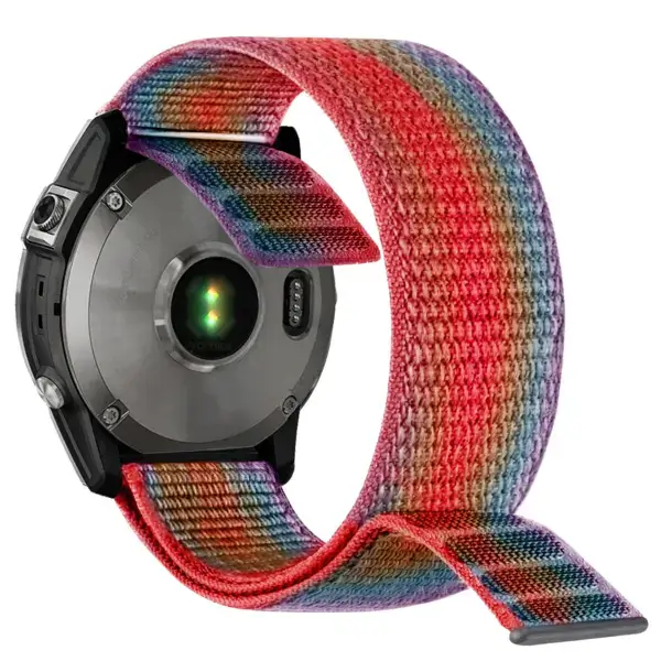 g.ny6a.abc Rainbow StrapsCo Hook and Loop Horizon Watch Band Strap For Garmin Devices