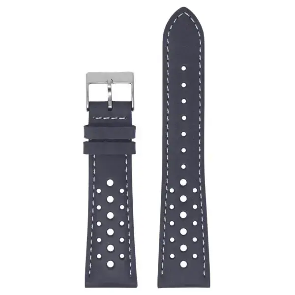 ra9.5 Main Stone Blue DASSARI Distressed Perforated Racing Watch Band Strap 18mm 19mm 20mm 21mm 22mm