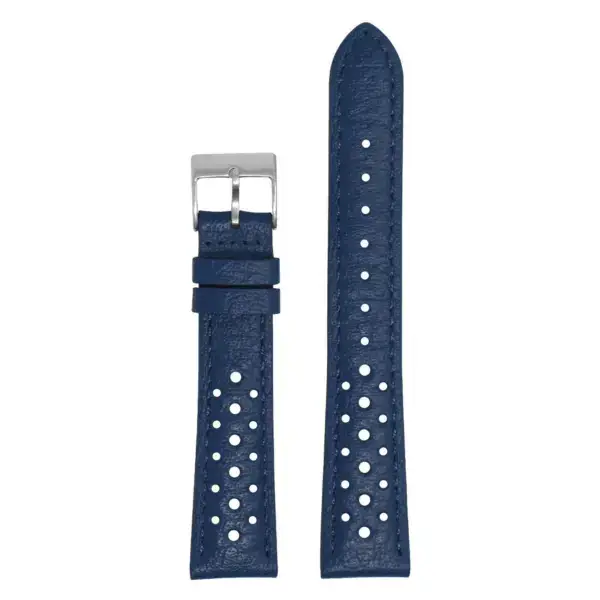 ra6.5 Main Blue DASSARI Perforated Leather Rally Watch Band Strap 18mm 19mm 20mm 21mm 22mm