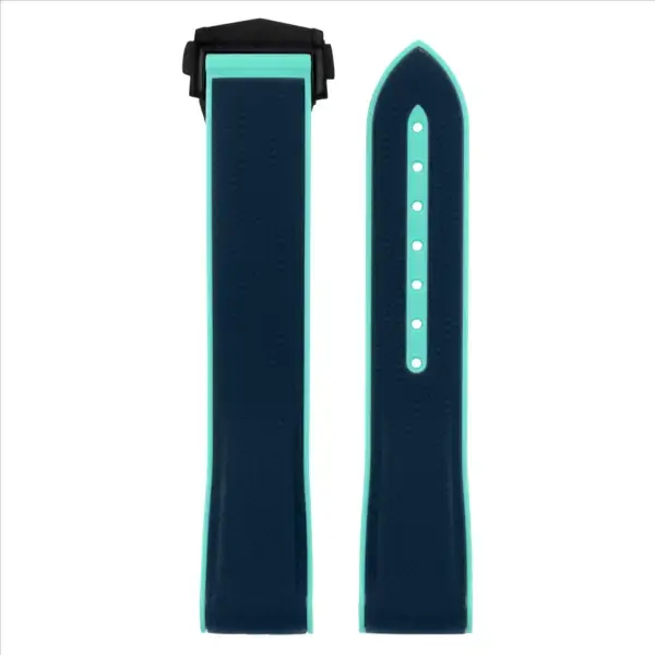 ms3.5.11 Upright Blue & Teal Fitted ColorBlock Watch Band Strap with Clasp for MoonSwatch and Omega Speedmaster 20mm