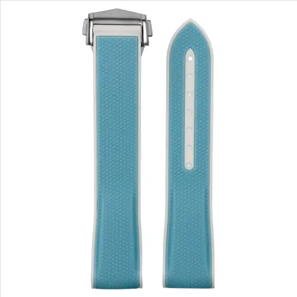 ms3.5a Upright Sky Blue & White Fitted ColorBlock Watch Band Strap with Clasp for MoonSwatch and Omega Speedmaster 20mm
