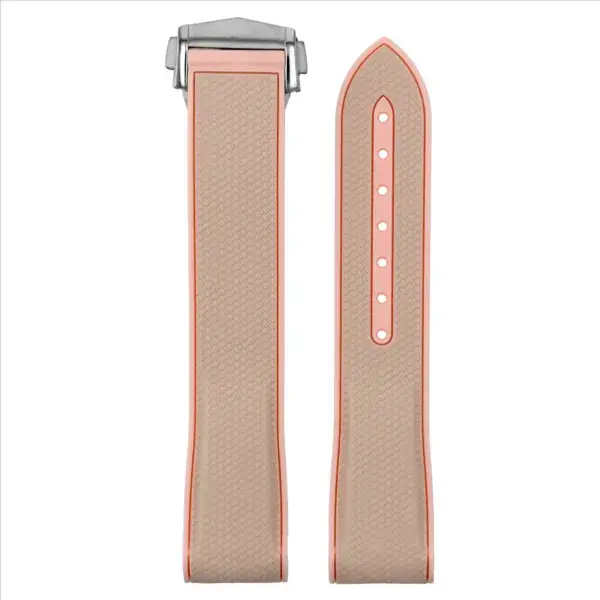 ms3.13 Upright Khaki & Pink Fitted ColorBlock Watch Band Strap with Clasp for MoonSwatch and Omega Speedmaster 20mm
