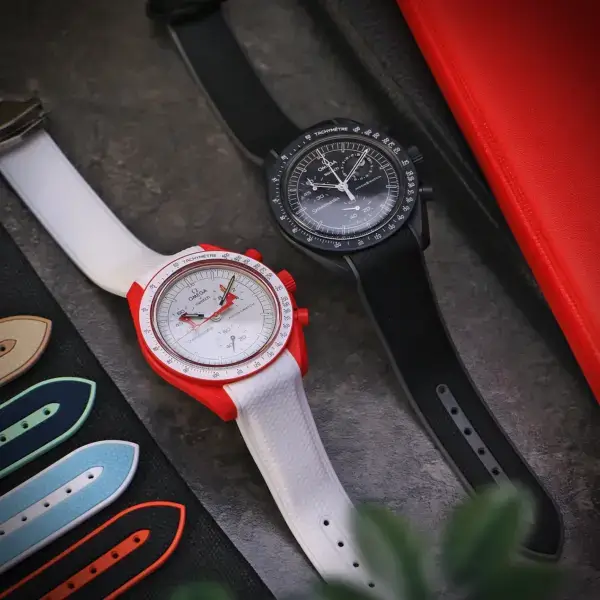 ms3 Flatlay Fitted ColorBlock Watch Band Strap with Clasp for MoonSwatch 20mm