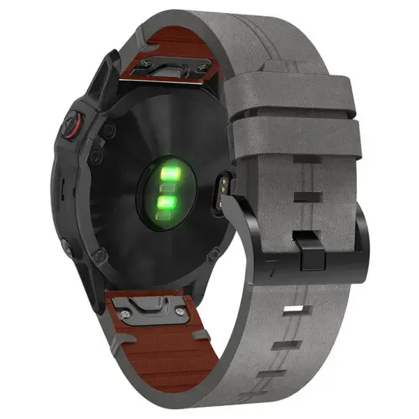 g.l11.7 Back Grey Genuine Italian Leather Strap for Garmin QuickFit Devices