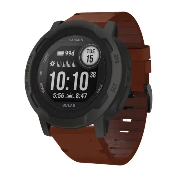 g.l11.3 Front Tan Genuine Italian Leather Watch Band Strap for Garmin Instinct 2