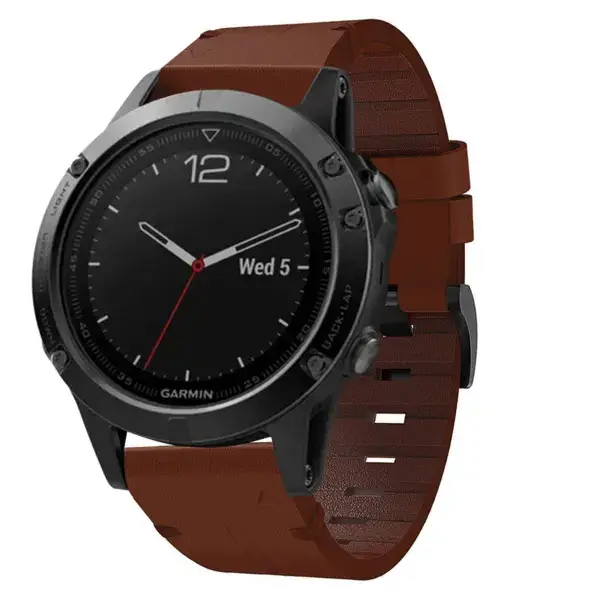 g.l11.3 Front Tan Genuine Italian Leather Strap for Garmin QuickFit Devices for Garmin Fenix 5