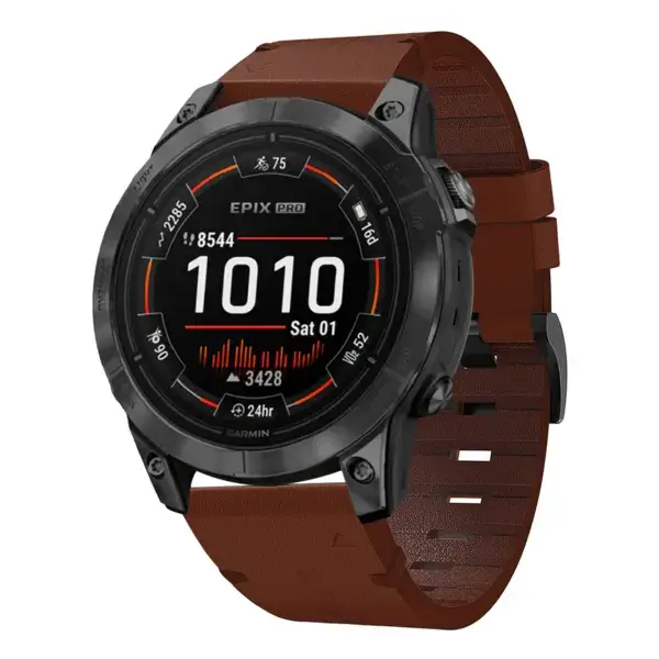 g.l11.3 Front Tan Genuine Italian Leather Strap for Garmin QuickFit Devices for Garmin Epix Pro – 47mm