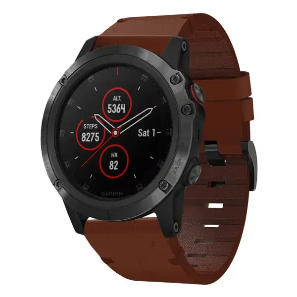g.l11.3 Front Tan Genuine Italian Leather Watch Band Strap for Garmin Fenix 5X