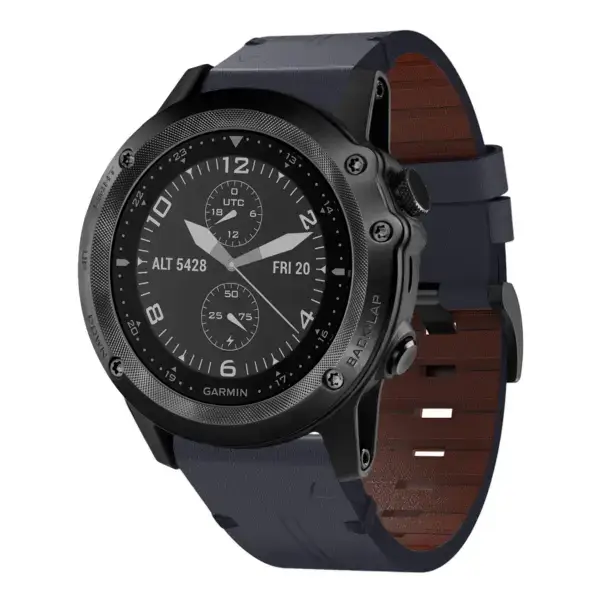 g.l11.5 Front Blue Genuine Italian Leather Watch Band Strap for Garmin Tactix Bravo