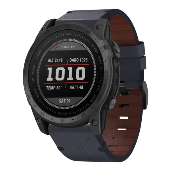 g.l11.5 Front Blue Genuine Italian Leather Watch Band Strap for Garmin Tactix 7