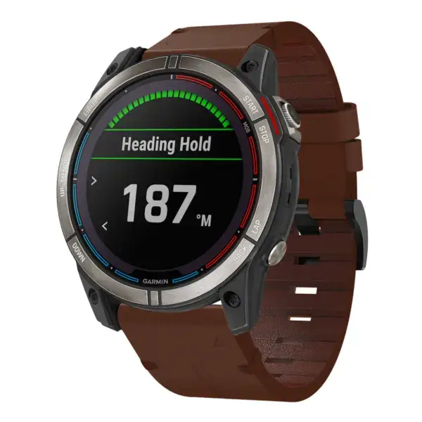 g.l11.2 Front Brown Genuine Italian Leather Watch Band Strap for Garmin Quatix 7X