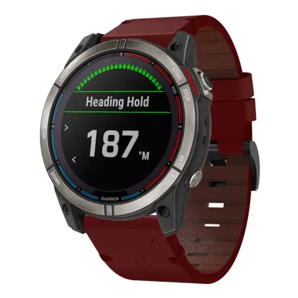 g.l11.6 Front Red Genuine Italian Leather Watch Band Strap for Garmin Quatix 7X