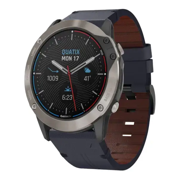 g.l11.5 Front Blue Genuine Italian Leather Watch Band Strap for Garmin Quatix 6X
