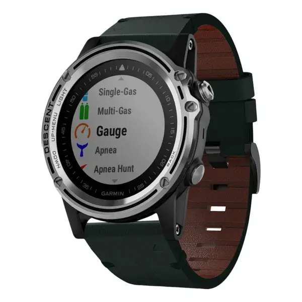 g.l11.11 Front Green Genuine Italian Leather Watch Band Strap for Garmin Descent Mk1