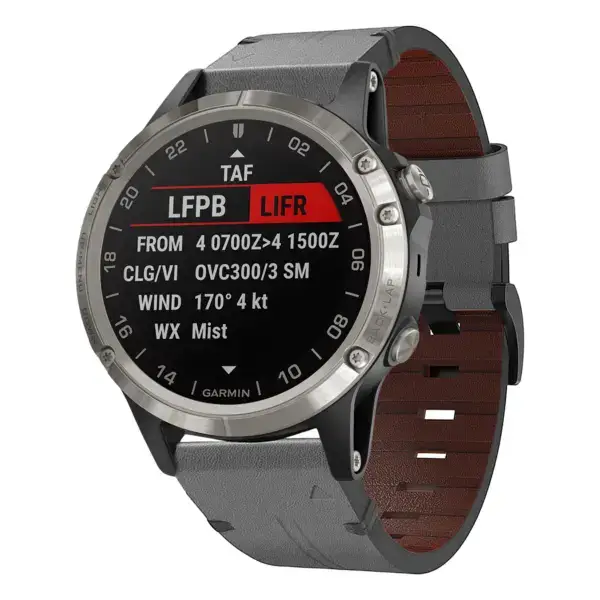 g.l11.7 Front Grey Genuine Italian Leather Watch Band Strap for Garmin D2 Charlie