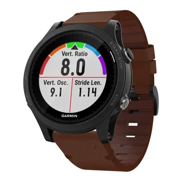 g.l11.2 Front Brown Genuine Italian Leather Watch Band Strap for Garmin Forerunner 935