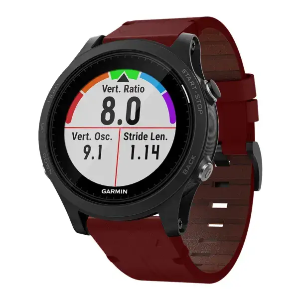 g.l11.6 Front Red Genuine Italian Leather Watch Band Strap for Garmin Forerunner 935