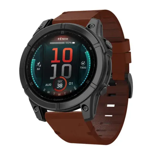 g.l11.3 Front Tan Genuine Italian Leather Watch Band Strap for Garmin Fenix E